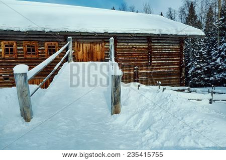 Russian Traditional Wooden Peasant House