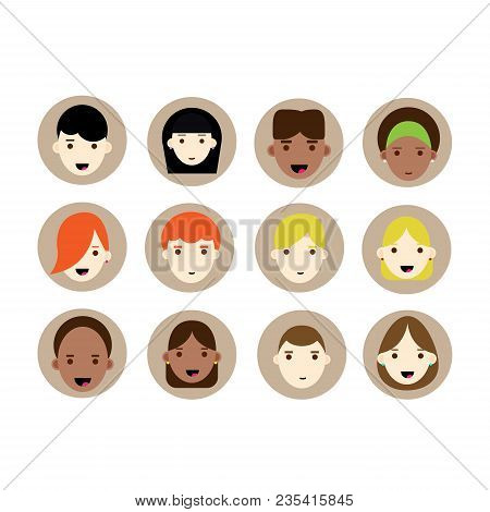 Set Of Avatars, People, International, Avatars Set, Icons, Icon, Vector.