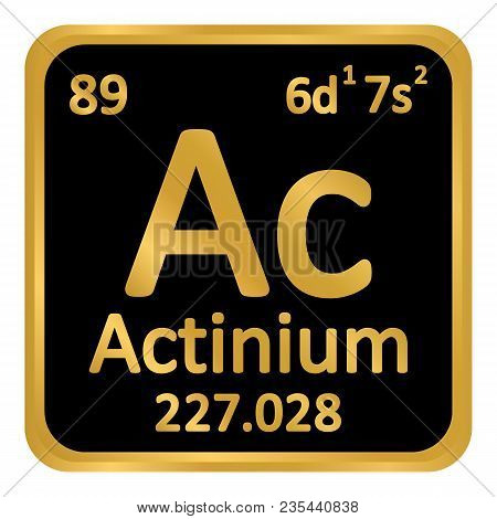 Periodic Table Element Actinium Icon On White Background. Vector Illustration.