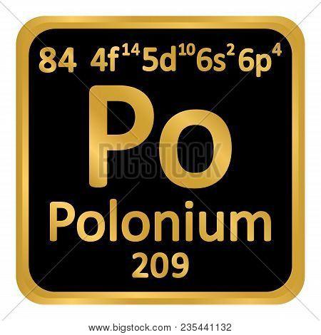 Periodic Table Element Polonium Icon On White Background. Vector Illustration.