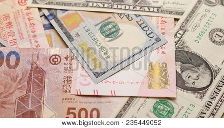 USD and HKD paper banknote