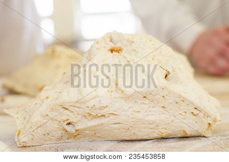 Preparing And Weighing Dough In A Large Bakery.