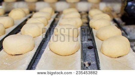 Preparing And Weighing Dough In A Large Bakery.