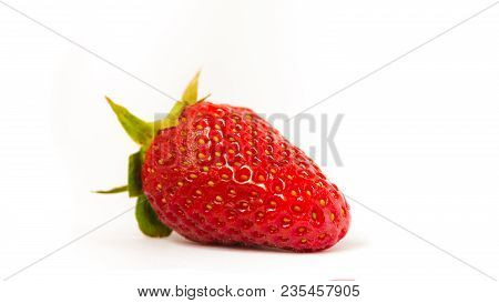 Fresh Red Strawberry Isolated On White Background.
