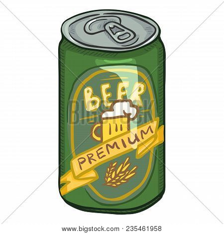 Vector Single Aluminium Can Of Premium Beer
