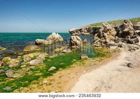 Beautiful Scenery, The Bay Of The Kazantip Nature Reserve On The Sea Of Azov