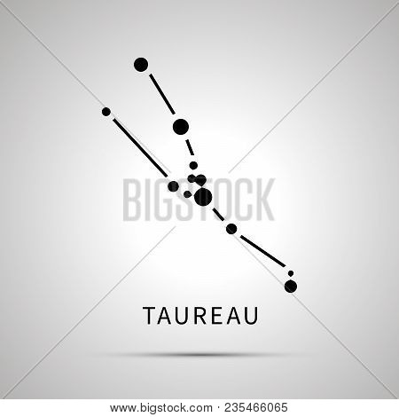 Taureau Constellation Simple Black Icon With Shadow On Gray