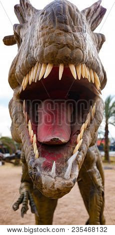 Dinosaur Mouth With Big Teech Close Up