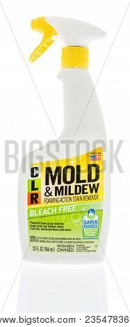 Winneconne, Wi -  4 April 2018: A Bottle Of Clr Mold And Mildew Remover That Is Bleach Free On An Is