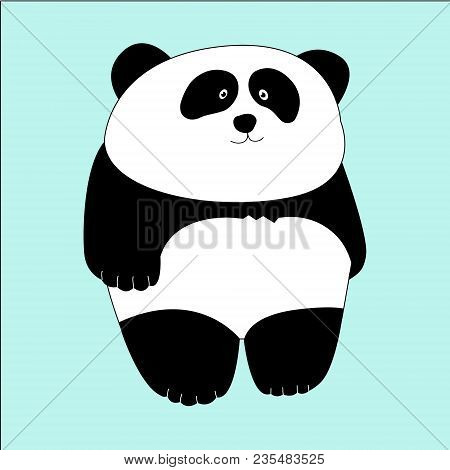 Cute Panda Bear Of Vector Hand Drawn Elements, Black And White Icons