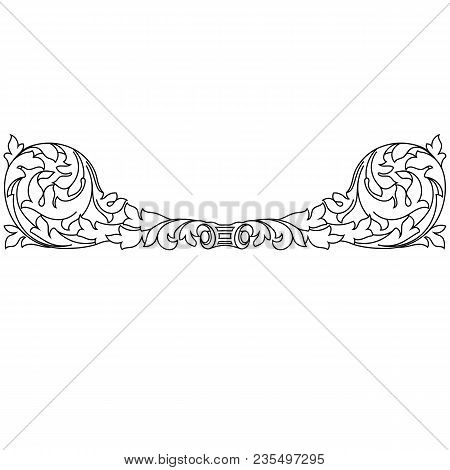 Black vintage ornament, baroque ornament, scroll ornament, engraving ornament, border ornament, floral ornament, retro pattern, antique pattern, style acanthus pattern, foliage pattern, swirl pattern decorative pattern, filigree pattern. vector