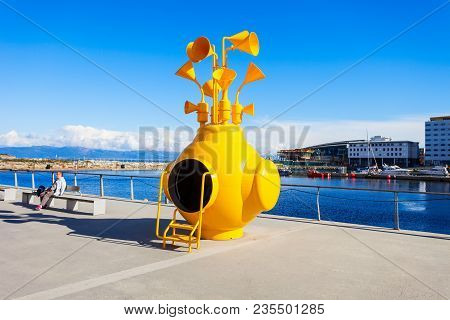 Trondheim, Norway - August 03, 2017: Monument At The Trondheim Pier. Trondheim Is The Third Most Pop