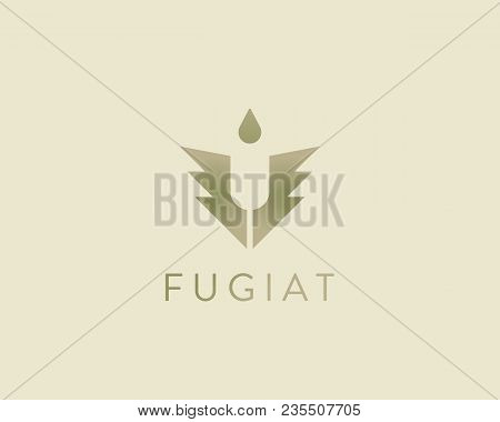 Wings Wine Logo Design. Glass Drop Idea Vector Logotype