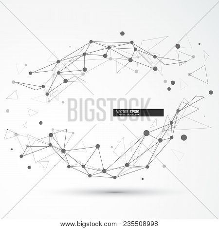 Wireframe Vector Sphere. Digital Abstract Futuristic Background. Connection With Lines And Dots. Hi 