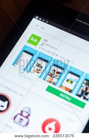 Ryazan, Russia - March 21, 2018 - Kik Icon In The List Of Mobile Apps