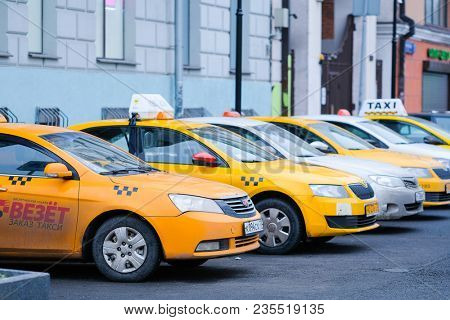 Moscow, Russia - April, 2, 2018: cars on a parking in Mosocw