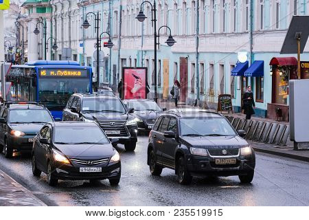 Moscow, Russia - April, 2, 2018: traffic in Mosocw