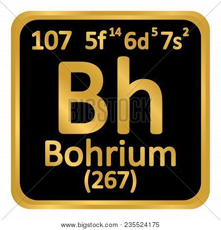 Periodic Table Element Bohrium Icon On White Background. Vector Illustration.