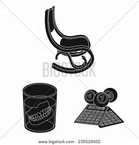 Human Old Age Black Icons In Set Collection For Design. Pensioner, Period Of Life Vector Symbol Stoc