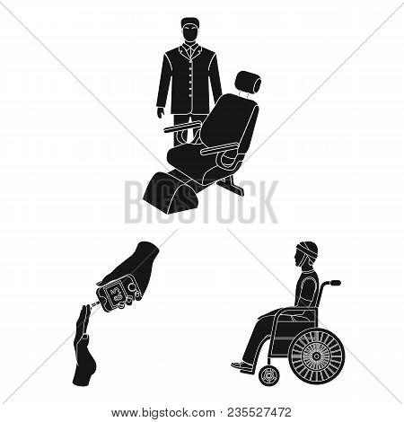 Medicine And Treatment Black Icons In Set Collection For Design.hospital And Equipment Vector Symbol