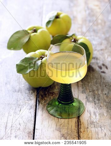 Glass Of Quince And Honey Summer Drink.
