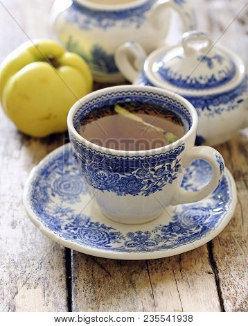 Cup Of Hot And Sweet Quince Tea.