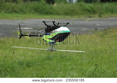 Remote Controlled Helicopter At The Up Side Down