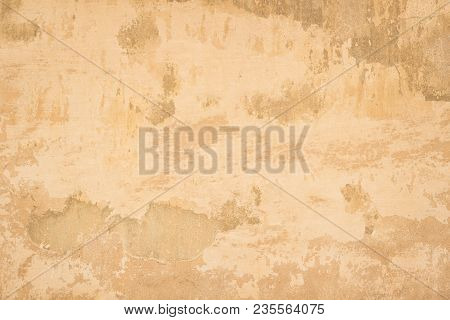 Old Vintage Grungy Plaster Beige Painted Wall Texture Background
