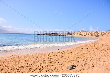 Spanish View Landscape In La Graciosa Lanzarote Tropical Volcanic Canary Islands Spain