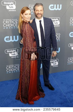 Leslie Mann and Judd Apatow at the 23rd Annual Critics' Choice Awards held at the Barker Hangar in Santa Monica, USA on January 11, 2018.