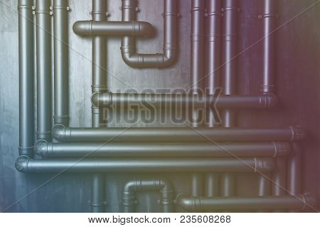 Multicolored Wall Texture Background With Plastic Pipes For Design And Creativity.texture Pattern Ab