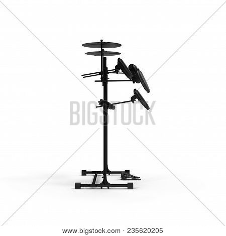 Electronic Drum Kit On White Background. 3d Illustration