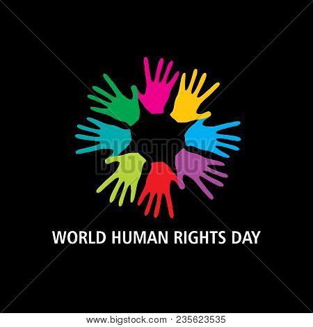 World Human Rights Day  Concept With Black Background.
