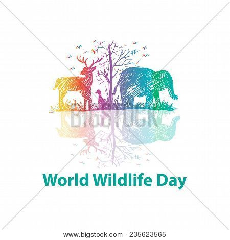 World Wildlife Day Concept With White Background.