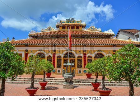 Long Xuyen, Vietnam - Sep 1, 2017. A Chinese Temple At Downtown In Long Xuyen, Vietnam. Long Xuyen I