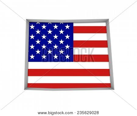Colorado CO USA Flag Stars Stripes Map 3d Illustration
