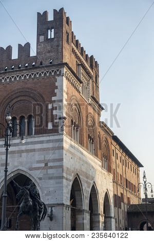 Piacenza, Emilia Romagna, Italy: The Gotico Palace, In The Main Square Of The City, Piazza Cavalli