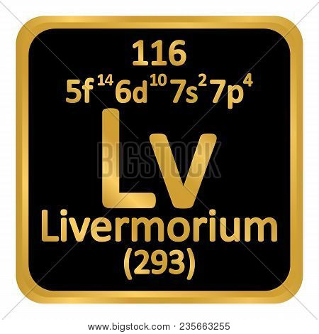 Periodic Table Element Livermorium Icon On White Background. Vector Illustration.
