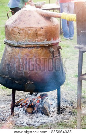 Brewing Home Made Craft Vodka Samogon Chacha Manufacturing Process. Local Cognac Preparation Process