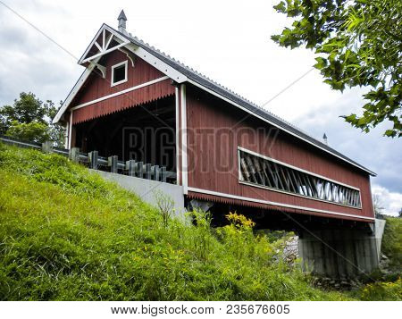 Beautiful Covered Bridge In Ashtabula County, Ohio.