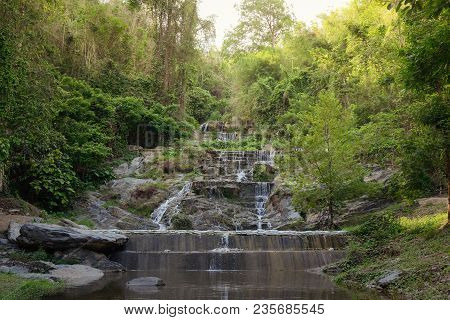 Mae Phun Waterfalls In Laplae District, Uttaradit Province Of Thailand.