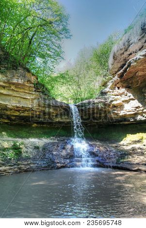 Gipsy Hole Waterfall In The Saharna, Moldova