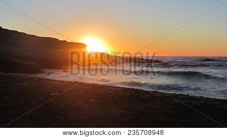 Cabo De Gata - Almeria - Spain. August 9, 2016. Sunrise In El Playaso Of Rodalquilar Beach. Gata-níj