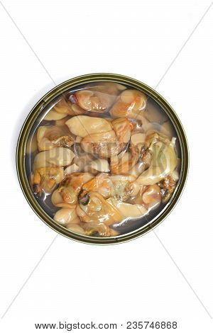 Detail Of A Can Of Clams Isolated