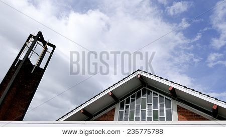 Shot Of Religious Chapel Or Funeral Home For Funeral Service