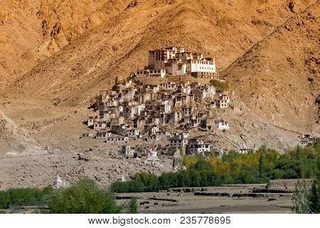 Chimrey Monastery, Himalaayan Mountains In The Background - Leh, Jammu And Kashmir, India