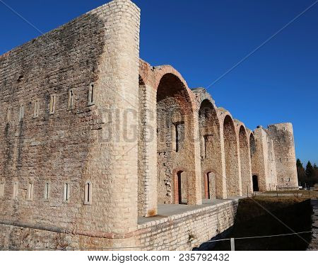 External Walls Of An Old Fort Of World War I Near Asiago Town N Italy