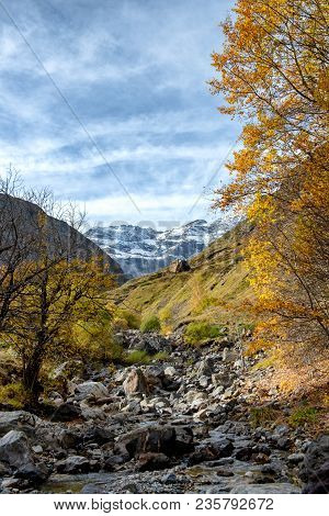 A View Of The Cirque Of Troumouse In The Pyrenees Mountains