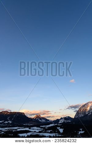 Mountains In Styria Bad Mitterndorf Alps Sunset