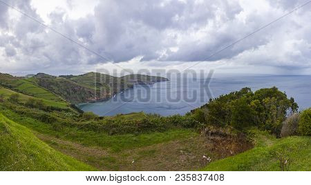 North Coast Of Sao Miguel Island, Azores, Portugal. Picturesque View From Miradouro De Santa Iria (v